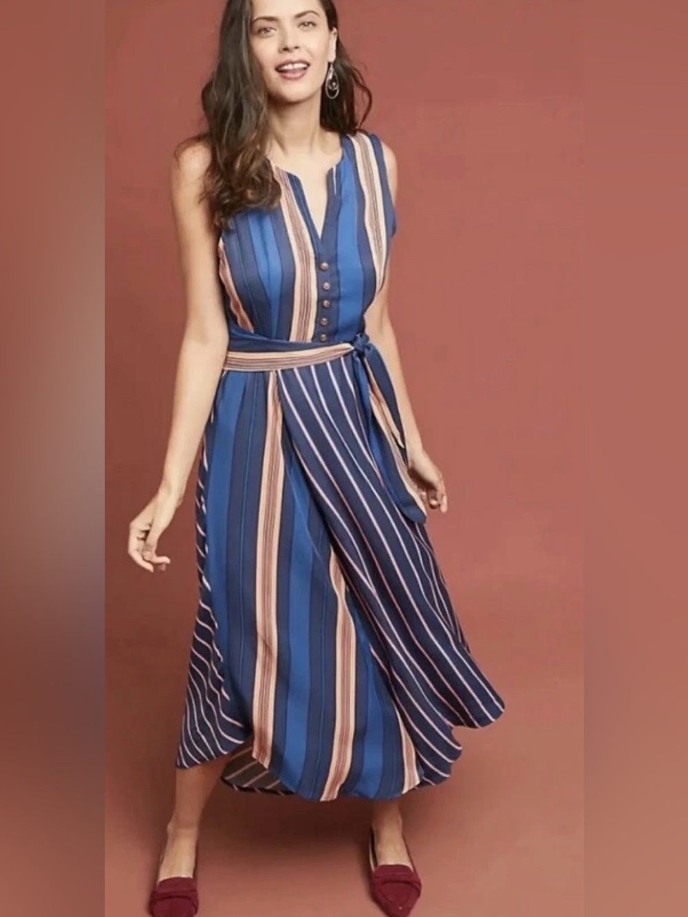 Anthropologie Maeve Atalanta Mixed Print Midi Dress in Size XS